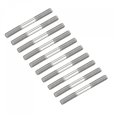 sourcing map Double Ended Stud Screws (M4 Thread 40mm Length) 20pcs, 304 Stainless Steel Dual Threaded Rod Bolts - for House Maintenance