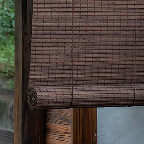 Retro Bambusrollos,Bambusvorhänge Für Fenster,90% Lichtfilterung Rollläden,Raffrollos,Sonnenschutz Rollo Bambus 50cm 60cm 70cm 80cm 90cm 100cm 120cm 140cm Bambus Jalousien,W×H-120x220cm/47x86.5in