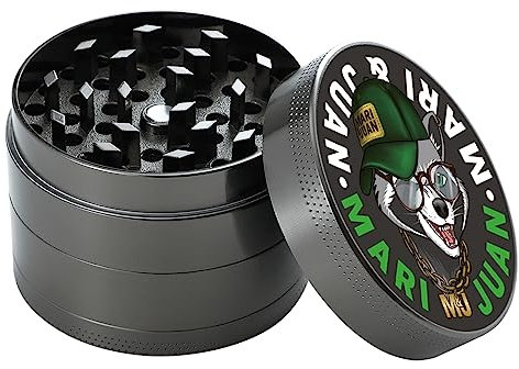 Mari & Juan Grinder I 4 pezzi I ø 4,8 cm con un'altezza totale di 3,7 cm I in zinco di alta qualità I Grinder grigio per macinare erbe e spezie