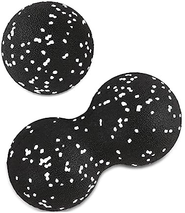 Pallina Massaggio Set, Peanut Massage Balle & Sfera Singola, Mini Kit per Fasce Mini Foam Roller, Massaggio Profondo Per Rilassare (bianco)