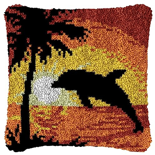 Juego de cojines de anudado para hacer uno mismo, juego de ganchos, funda de almohada, juego de tapetes de nudos, juego de cojines, ganchos, kit de regalos hechos a mano para niños y adultos,