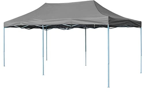 HOMIUSE 3x6 m Pop-Up-Partyzelt Faltbar Pavillon Faltpavillon Verkaufsstand Gartenpavillon Gartenlaube Party Zelt Pavillion Klappbar Pop Up Pavillon Faltbar Anthrazit