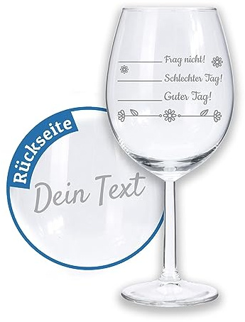 LALALO Weinglas mit Gravur, personalisiert mit Namen/Wunschname & Wunschtext, Rotweinglas/Weißweinglas XL 580 ml 58 cl, Geschenk Geburtstag, Weihnachten, Wichtelgeschenk, Valentinstag