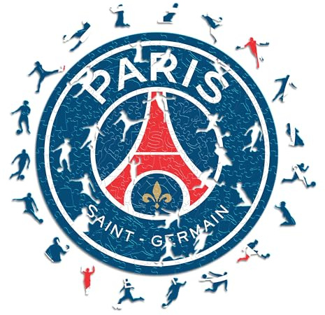 Iconic Puzzles - PSG Logo, puzzle en bois sous licence officielle, 100 % durable, cadeau pour adultes et enfants, taille S, 150 pièces