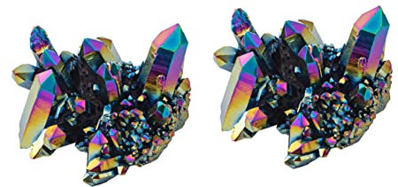LIFKOME 2St Bunte Kristallcluster grober Fluorit Achat Chakra-Edelstein-Cluster funkelnder Kristall natürlicher Kristallcluster Natursteine Aquarium Zubehör schmücken