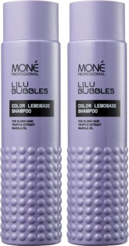 MONÉ Professional Blond Shampoo, Keratin, Nicht Lila, 2x300 ml | Blondiert, gefärbt oder natürlich blond, auch Platin und Grau. Belebt und stärkt. Kein Lila-Pigment, kein Toning-Effekt.