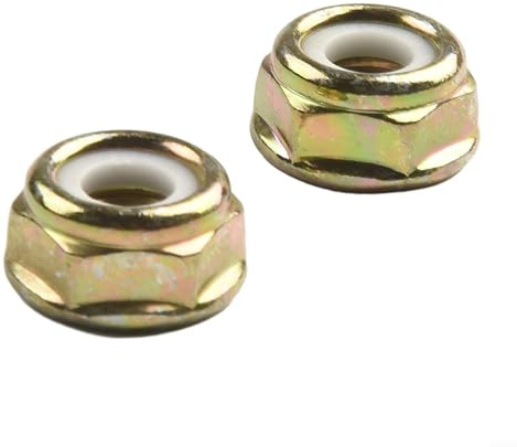 EXTRWORY 2 Pcs M10 X 1.25 Left Hand Thread Nuts Flange Nut Replacements Brush Cutter Trimmer Accessories