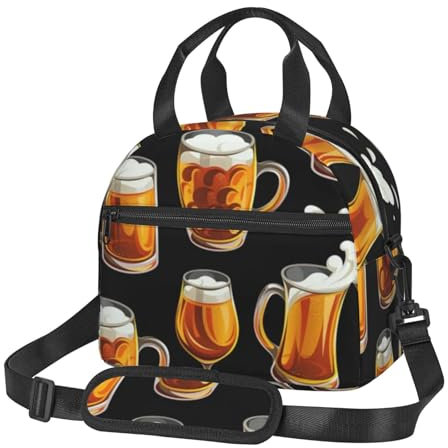 EgoMed Lunchtasche, Isolierte Lunchtasche Wasserdichte Tragetasche Lunchbox für Schule Büro, Bierglas
