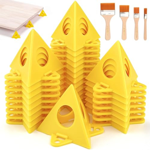 GZhaimai 30 supporti a piramide per pittore, supporto per verniciatura, adatto per tela, porta armadio, artigianato, con 4 pennelli (ABS)