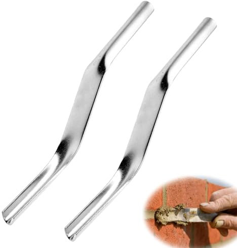 2 Pcs Brick Jointer Tool 1/2 inch x 5/8 inch Double End Mortar Finishing Tool Brick Jointer Jointer Bricklaying Jointing Tool for Joints Between Bricks
