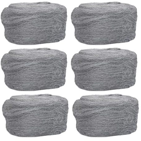 6 Stück 6 cm x 2,9 m Stahlwolle Mauseabwehr Mausebekämpfer Mausebekämpfer zum Füllen von Wandlöchern, Lüftungslöchern im Garten, Haus, Garage, Küche