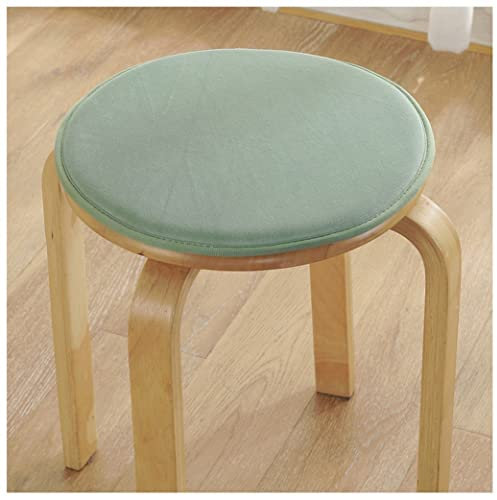 Rundes Sitzkissen für Küchenstühle mit rutschfestem Schaumstoffkissen, 4 Stück, Grün, 34 cm