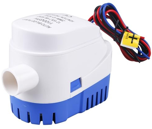 Pompa di sentina automatica, 12V 1100gph/70lpm Pompa automatica di sentina per barche Marina Bilge Auto Silent Pompa a immersione con interruttore a galleggiante Elettrico Pompa ad acqua elettrica per