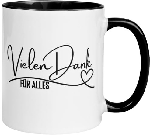 Danke Tasse | Vielen Dank für alles | Dankeschön Geschenk Mann Frau | Dankestasse | Einfach Mal Danke Sagen | Dankesspruch Kaffeebecher