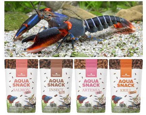 NatureHolic Krebsfutter Snackbundle | Natürliches Futter für Aquarienkrebse im Aquarium | Krebs-Futter Set | Zusatzfutter für Wachstum, Panzerschutz & Farbverstärkung
