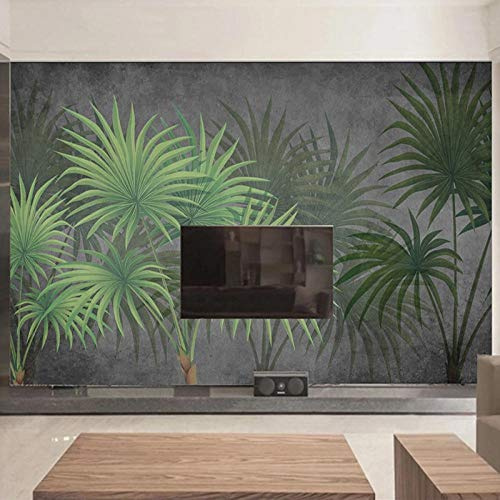 Adesivi da parete con foglie verdi e foglie di banano, 350 x 200 cm, decorazione per la camera dei bambini con carta da parati fotografica, arte colorata per soggiorno, casa, feste, piante, tema per