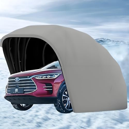 Plegable cochera móvil, cochera a Prueba de Tiempo, Cubierta automática de automóviles de Garaje al Aire Libre, Carpa portátil de Acero Inoxidable toldo a Prueba de Lluvia Duradero