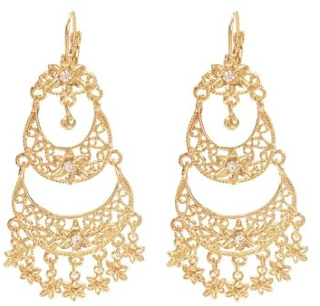 Boho Fleur Gland Déclaration Pendre Boucles d’Oreilles Pour Les Femmes Chandelier En Cristal Goutte Pendante Boucle d’Oreille Bijoux Indiens Bollywood Pour Jhumka Fête De Mariage De Vacances