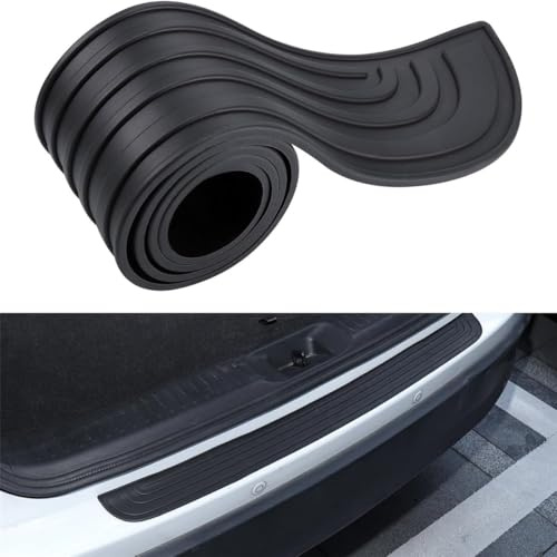 RUIDAM Auto Ladekantenschutz Folie für Golf 4, Auto Stoßstangenschutz Kofferraum HeckstoßStangenschutz Aufkleber Zubehör Kratzschutz,104cmx9cm-A/Black