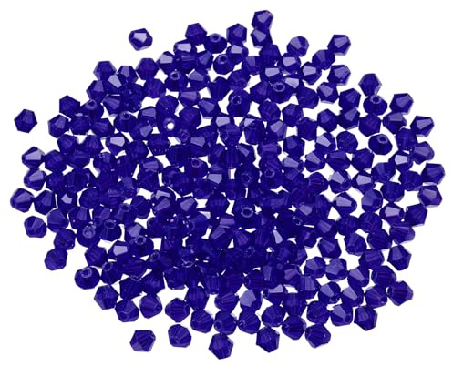 PATIKIL 1000pcs 4mm Bicone Glass Crystal Beads, Faceted Glass Spacer Beads for Jewelry Making Bracelet Necklace Earrings DIY Suncatcher Crafts, Dark Purple