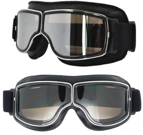 JYNVO Gafas de moto a prueba de viento, antipolvo, antiniebla, UV, policarbonato, unisex, para hombres, vintage, todoterreno, bicicleta de montaña, bicicletas, motocicletas, esquí, senderismo