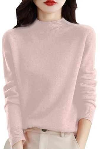 Générique Pulls en Cachemire pour Femmes, col Rond, Manches Longues, Doux, en Maille Unie