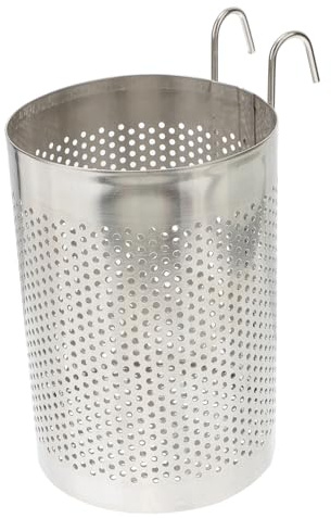 VERDANVERSE Cesta de Almacenaje de Acero Inoxidable Drenaje y Diseño Elegante, Porta Cubiertos Resistente Material Grueso y Superficie Lisa para Cocina