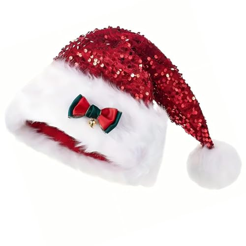 Sombrero de Papá Noel, gorro de fiesta de Navidad, gorro de invierno, diseños de gran tamaño para reuniones, disfraces, fiestas, festivales, eventos, celebraciones de temporada, 32 x 45 cm