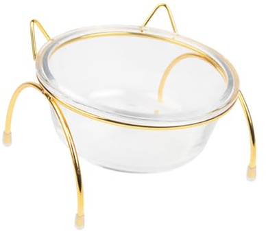 GARVALON Erhöhte Glas hundenapf und Katzennapf mit Schrägem Design Rutschfestem Vierfußständer Stabil und Kippsicher als Futternapf und Wasserschale für Kleine und Mittlere Haustiere