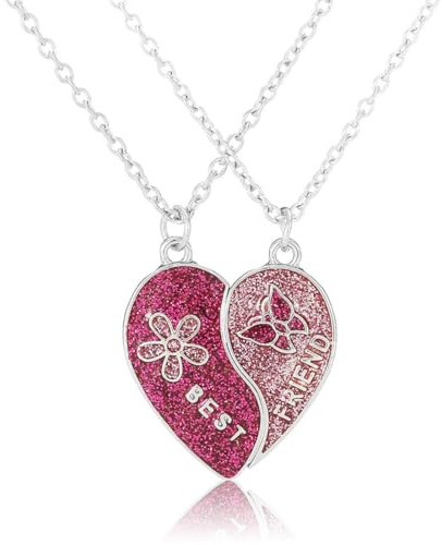 LACHT Collier D Amitié Pour 2 Filles, Collier Magnétique, Pendentif Coeur, Best Friends, Bijoux D'Amitié, Cadeau Pour Meilleure Amie, Sœur, Cadeau D'Anniversaire, Saint-Valentin