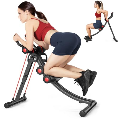 Adjustable Ab Machine, Ab Workout Equipment for Home Gym, Foldable Strength Training Exercise Equipment, Core & Ab Trainer Machine for Body Shaping