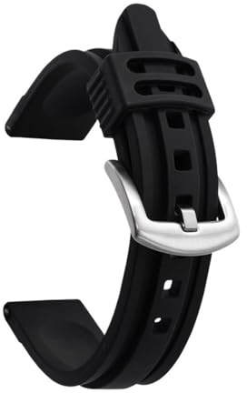 yangfangmei 18 mm 20 22 24 26 28 30 Silikonarmband Sportarmband for män Mjuk dykning Vattentät klockarmband Klocktillbehör(30mm)