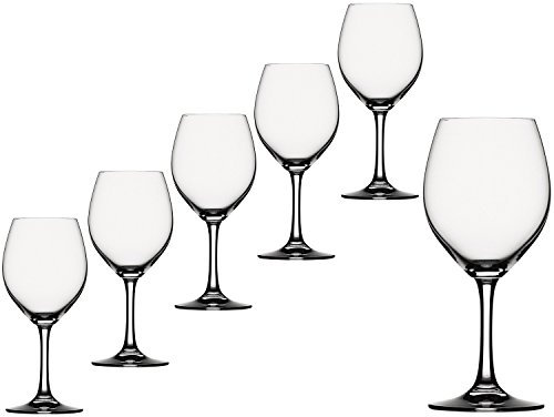 SPIEGELAU® Festival Rotweinkelch Red Wine/Water Goblet Glasses Large Wine Table Platinum Glass Set - 402ml / 13.5oz - Pack of 6 (Made in Germany)