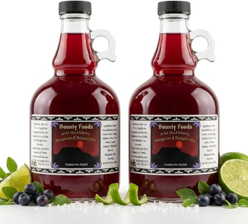 Bounty Foods Montana Huckleberry Margarita Daiquiri Cocktail Mixer 17 oz – Rocky Mountains Hand-Harvested and Crafted – Gourmet Small Batch - Perfect Wild Huckleberries Drink Mix for Parties, Gifts