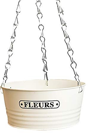 DELIBEST Ketten Hängetopf, runde Haken zum Aufhängen, Blumen, Pflanzgefäß, europäisch, kreativ, fleischig, grün, Pflanzentopf mit Aufhängung für Zuhause, Garten