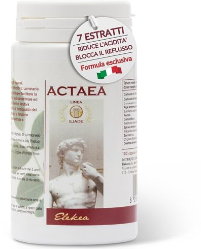 Integratore Gastroprotettore Contro Reflusso gastroesofageo, Bruciore di Stomaco e Acidità gastrica, Favorisce il Processo Digestivo, a Base di Estratti Vegetali e Sali Minerali, 100 Capsule naturali