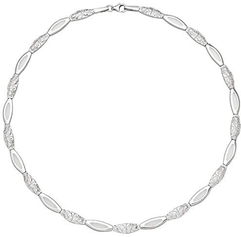 6,2mm Collier Halskette aus 925 Silber mattiert & gehämmert 45cm Halsschmuck