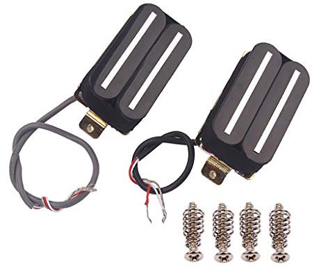 Alnicov 1Set E-Gitarre Humbucker Dual Coill Dual Rail Gitarren Pickup Mit 57Mm Stahlstange Schwarz