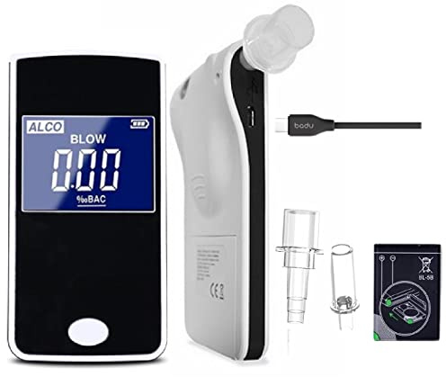 iBACheck uppladdningsbar alkoholtestare med 2,2 HTN-skärm. Realtidsklockfunktion med låg standby-effekt. Andningsanalysator med 10 minnen. Moderiktig, slimmad och kompakt.