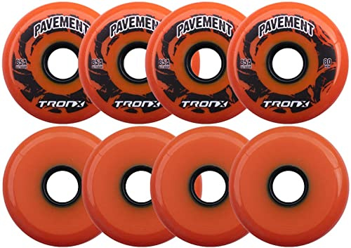 TronX Outdoor Pavement Asphalt Inline Roller Hockey Wheels 8 Pack (76mm)
