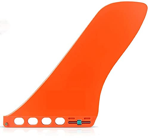 9'' SUP Single Center Fin, No Tool Fin Screw, Fiberglass Reinforeced 9 inch SUP Replacement Fins for Surfboard, Stand-up Paddle Board, Longboard, Orange