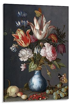 Balthasar Van Der Ast Art Print Poster Floral Botanical Still Life Poster Gifts Canvas Painting Poster Wall Art Decorative Picture Prints Modern Decor Framed-unframed 12x18inch(30x45cm)