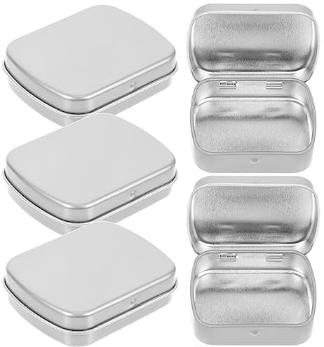 FOMIYES 5 Piezas Cajita De Hojalata Cajita De Organizador De Objetos Pequeños Vacío Caja Metálica Para Objetos Pequeños Caja Rectangular Abatible Para Dulces Muestras De Hierro Para Especi