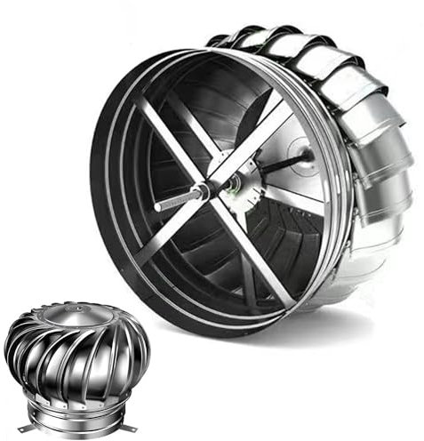 Cappello Girevole, Comignoli Girevoli, Cappello Eolico per Camini in Acciaio Inox, per Canne Fumarie, Cuscinetto Zincato, 110/160/200/250/300/400mm (Misurare : 160mm/6.3in)