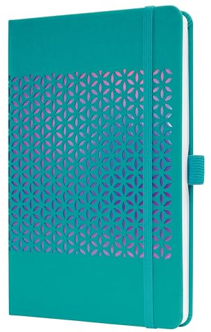 SIGEL J5215 Wochenkalender 2025 A5, Jolie, blau, Hardcover mit samtig-weicher Oberfläche, Gummiband, Stiftschlaufe, Einstecktasche, 174 S., vegan, Buchkalender, Terminplaner