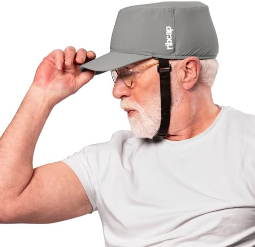 Ribcap Bowie Medizinischer Schutzhelm – Sicherer und Stilvoller Kopfschutz für Sturzgefährdete | Grau | Mittel 56-58 cm| Ideal für Epilepsie, Erwachsene, Senioren und alle Aktivitäten