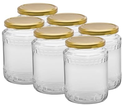 OOPS TOYS Lot de 24 bocaux de conservation en verre avec couvercles à visser et étiquettes - 720 ml - Grands bocaux de conservation avec couvercles - Grands bocaux de conservation (24 pièces)