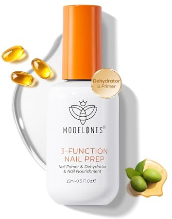 Modelones 1 Pc 3-in-One Nail Prep, 15 ml Nail Dehydrator and Primer & Nail Nourishment, Nail Growth for Acrylic Nails and Gel Nail Polish