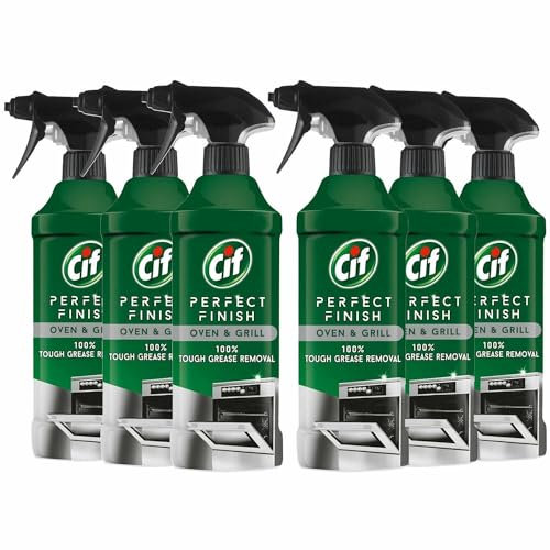 Cif Perfect Finish 100% Tough Stain Removal Spray for Stainless Steel, Anti Limescale, Oven & Grill or Anti Mould Effective Degreaser for Kitchen and Outdoor, 435ml (Buy 6, Oven & Grill)