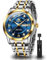 OLEVS Watches for Men Diamond Analog Quartz Dress Stainless Steel Waterproof Luminous Wristwatch Calendar Luxury Business Mens Wacthes